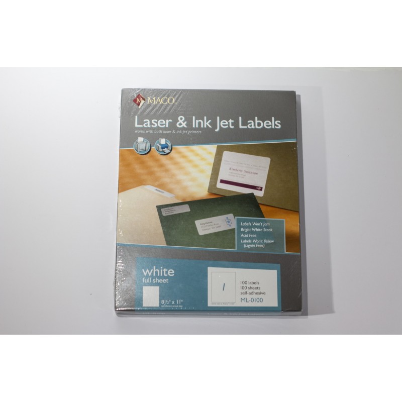 MACO Printable Labels For Shipping - Laser/Ink Jet Compatible Shipping